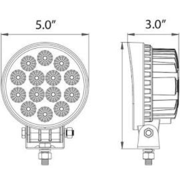 BUYERS 5" ROUND LED CLEAR FLOOD LIGHT 14 LEDS 2525 LUMENS BUY1492127