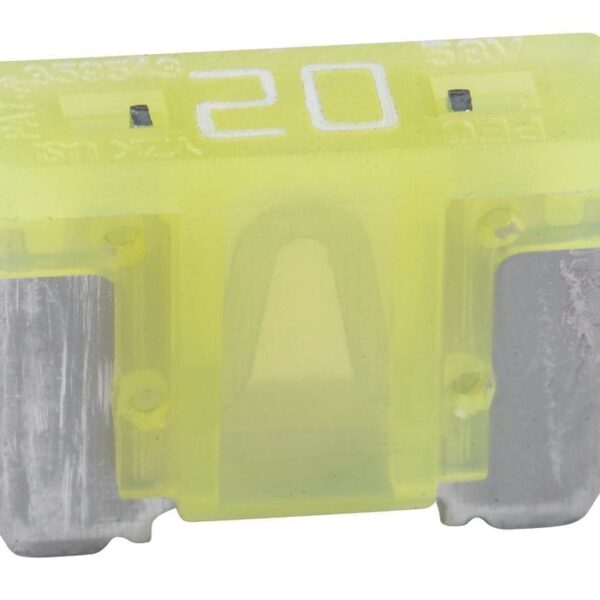 MINI LOW PROFILE 20 AMP BLADE FUSE-BUSSMANN-YELLOW-5 PACK-ATM205LPPK