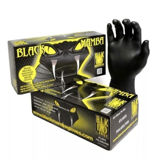 Black Mamba Super Strong 8 mil Nitrile 100 Glove BOX (LARGE) - BSS120