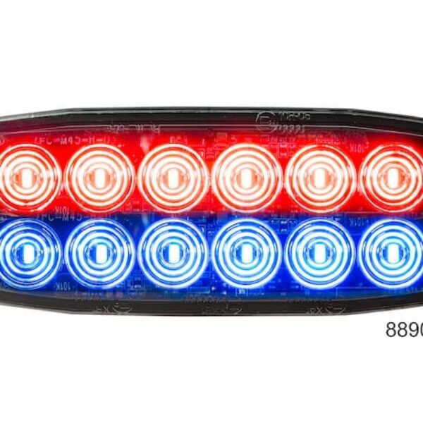 DUAL ROW ULTRA THIN 5 INCH LED STROBE LIGHT RED/BLUE - BUY8890405